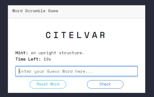 Word Scramble Game using Javascript