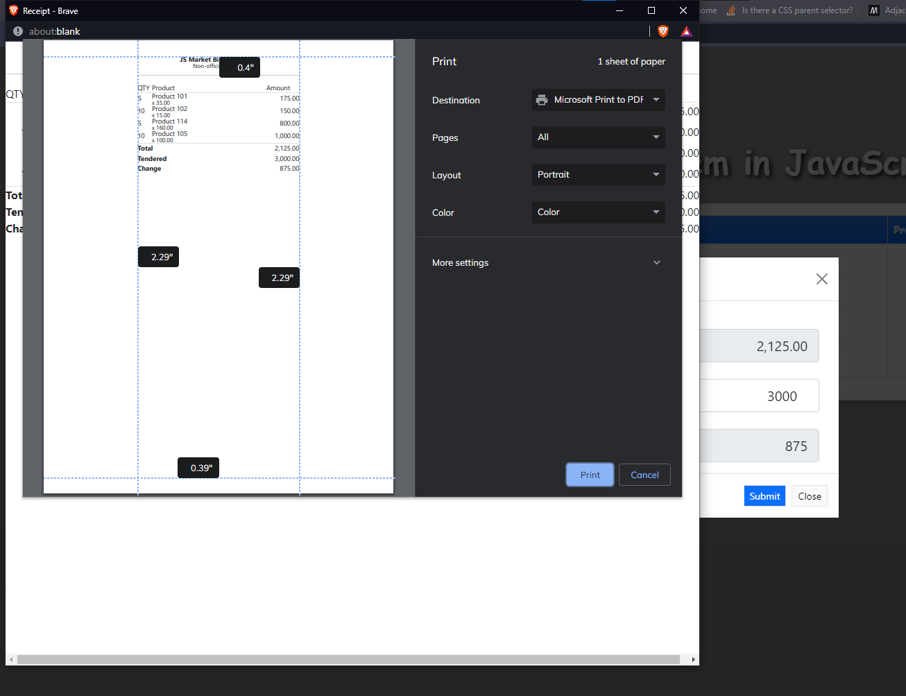 Simple Market Billing System