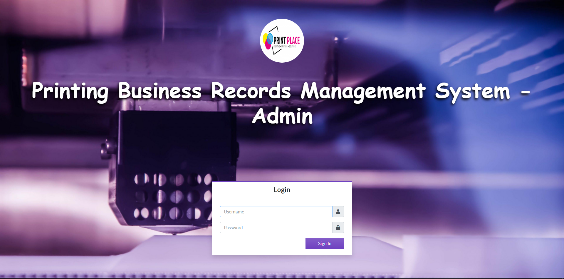 Printing Business Records Management System