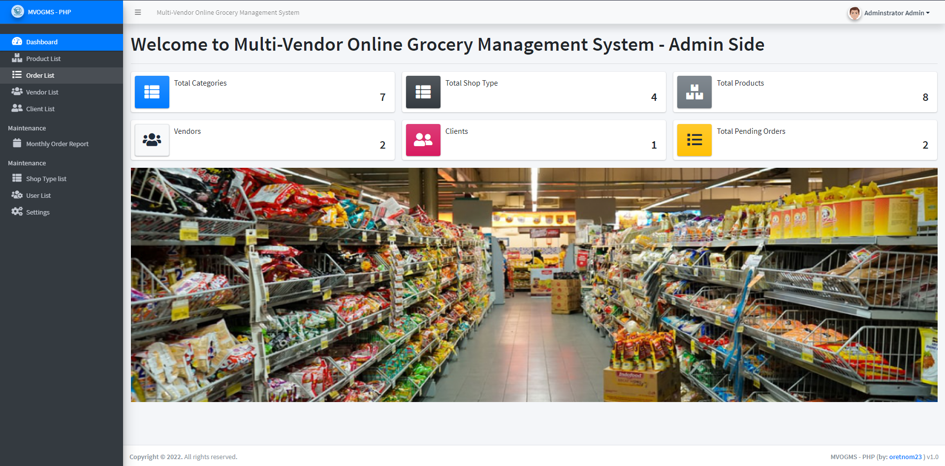 Multi-Vendor Online Groceries Management System