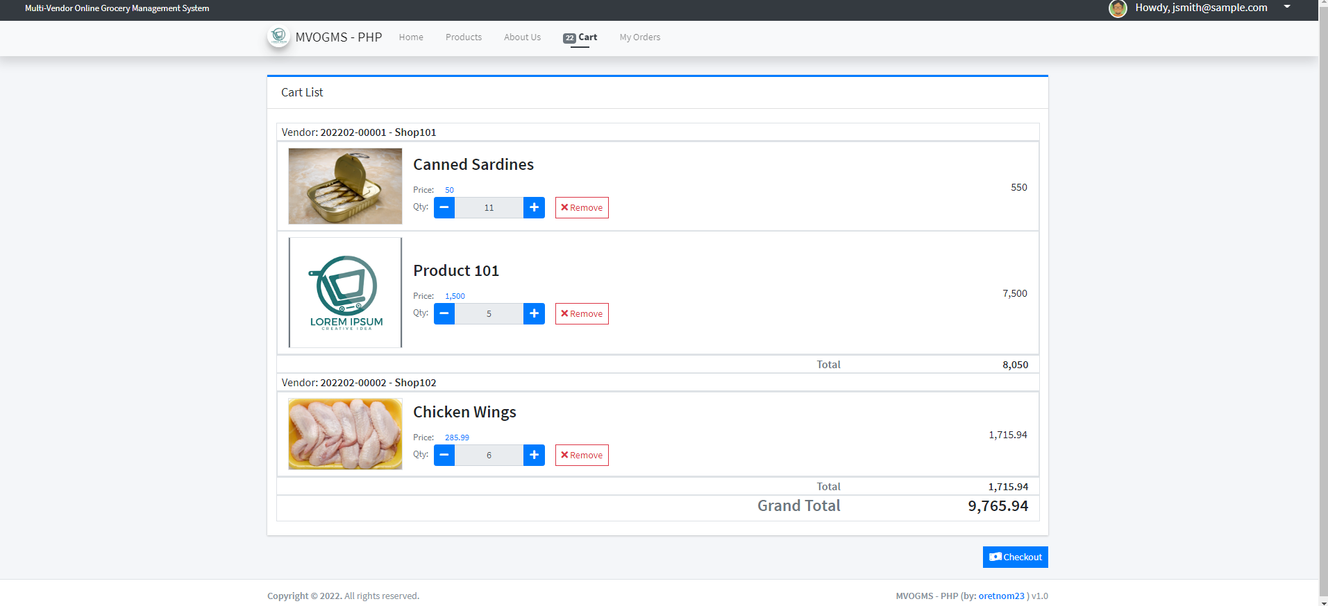 Multi-Vendor Online Groceries Management System
