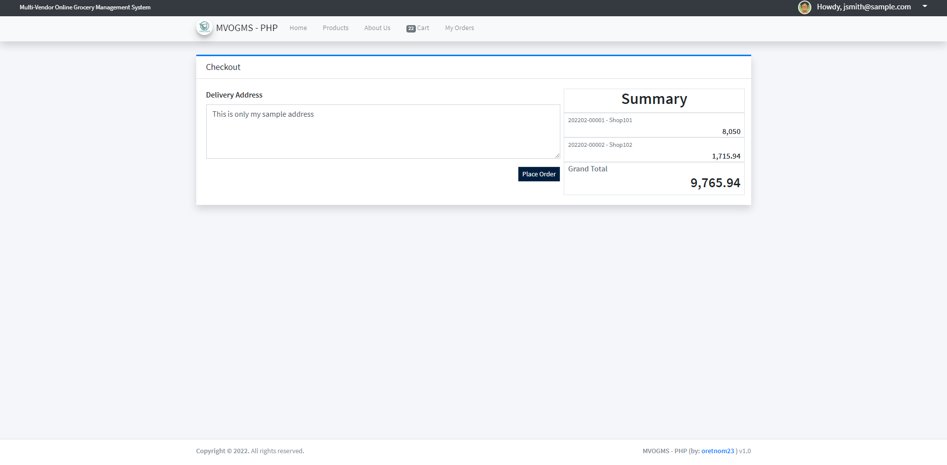 Multi-Vendor Online Groceries Management System