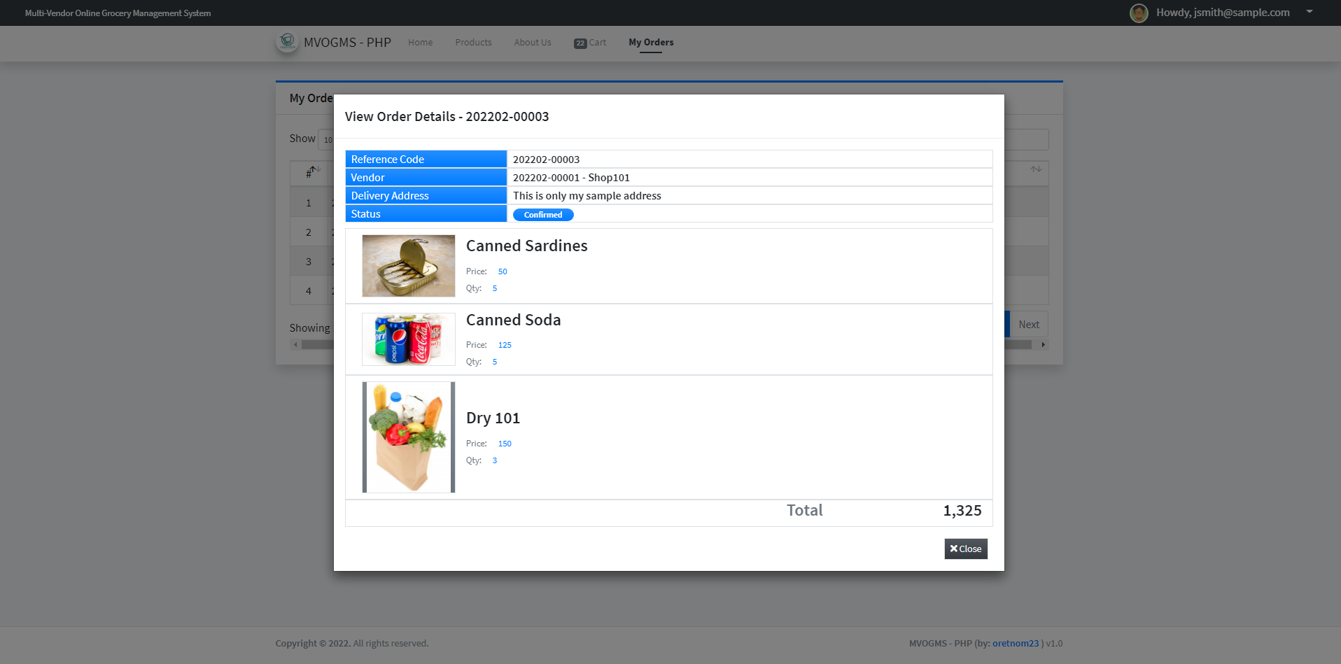 Multi-Vendor Online Groceries Management System