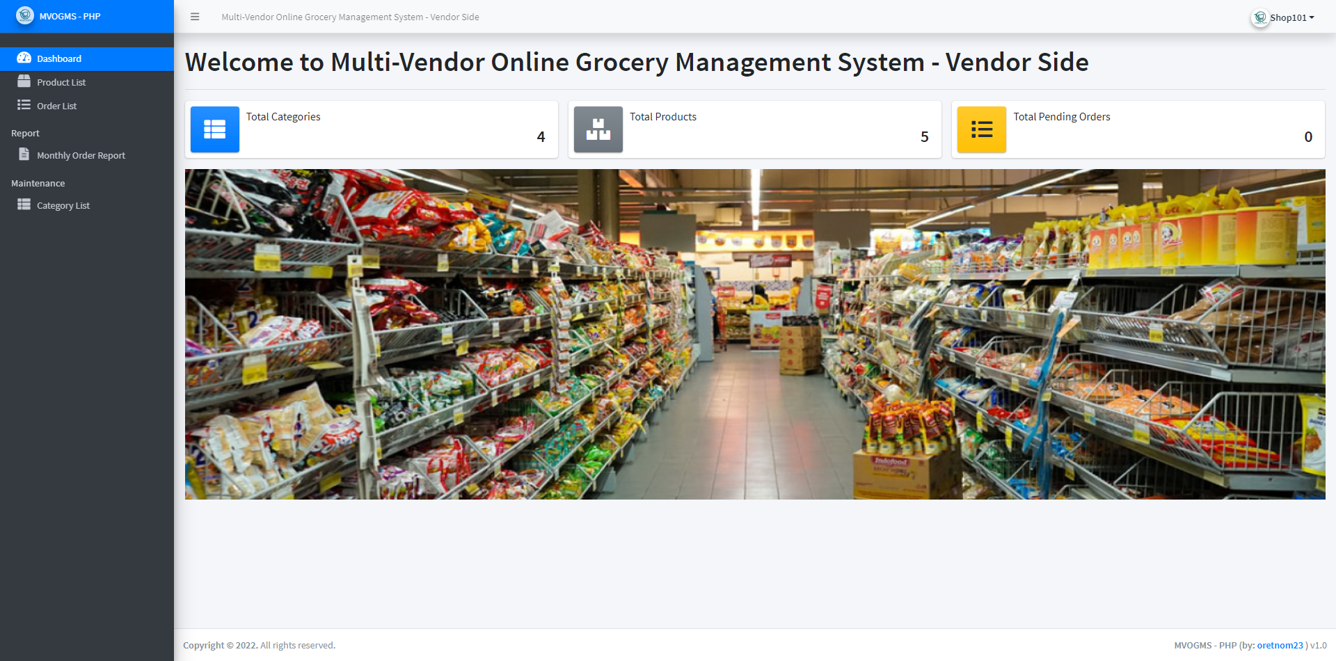 Multi-Vendor Online Groceries Management System