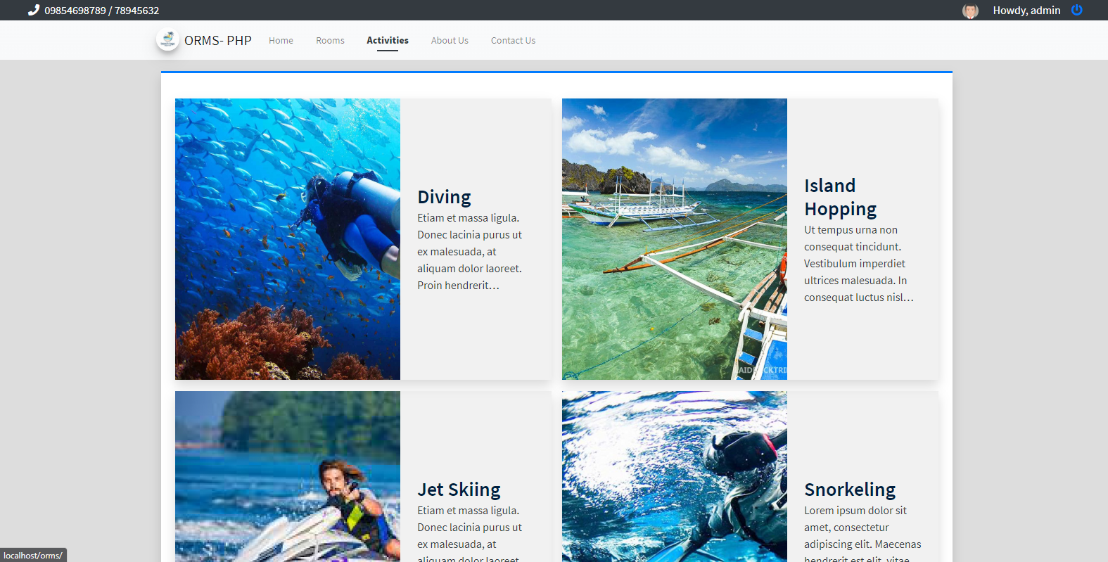 Online Resort Management System