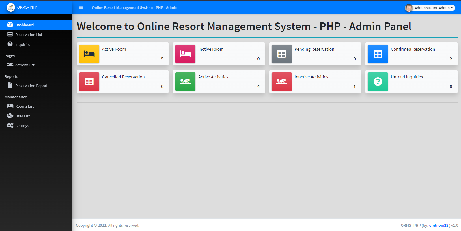 Online Resort Management System