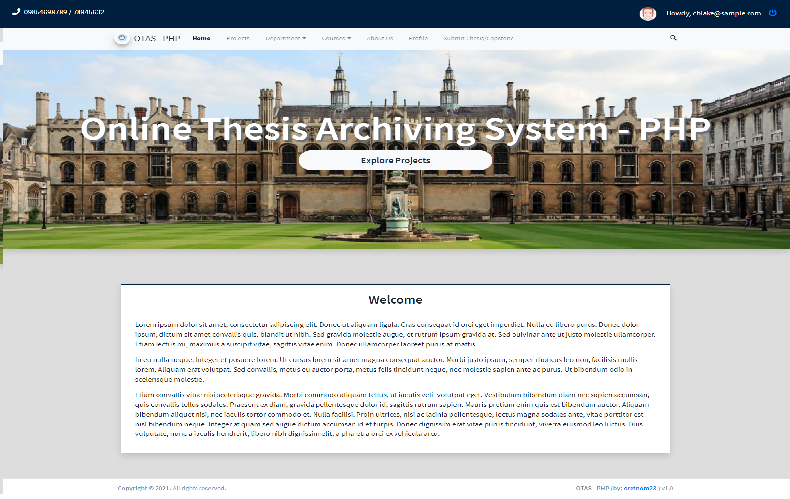 Online Thesis Archiving System