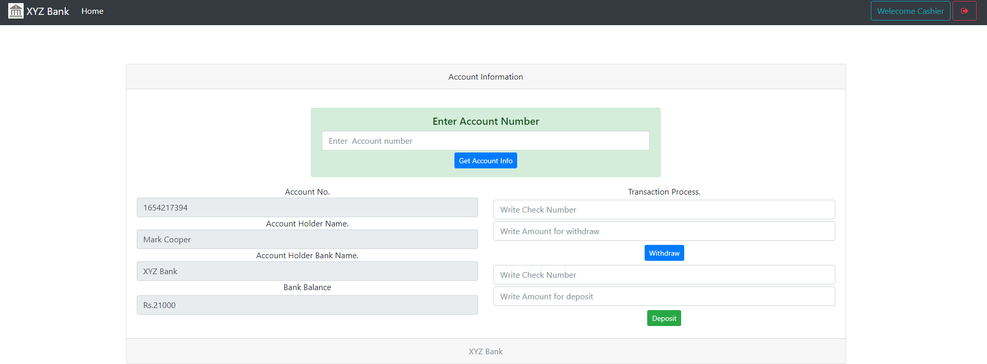 Online Bank Management System