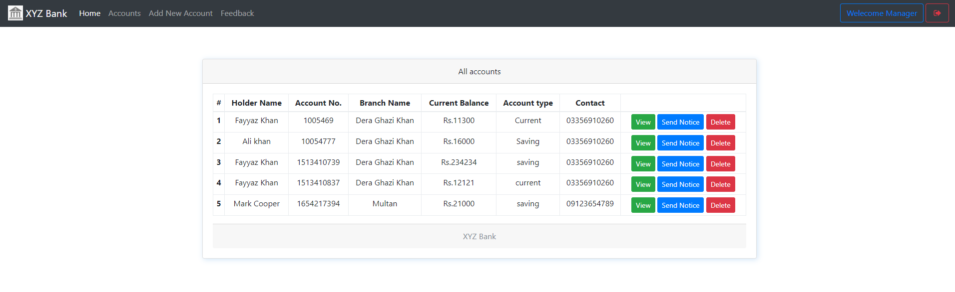 Online Bank Management System