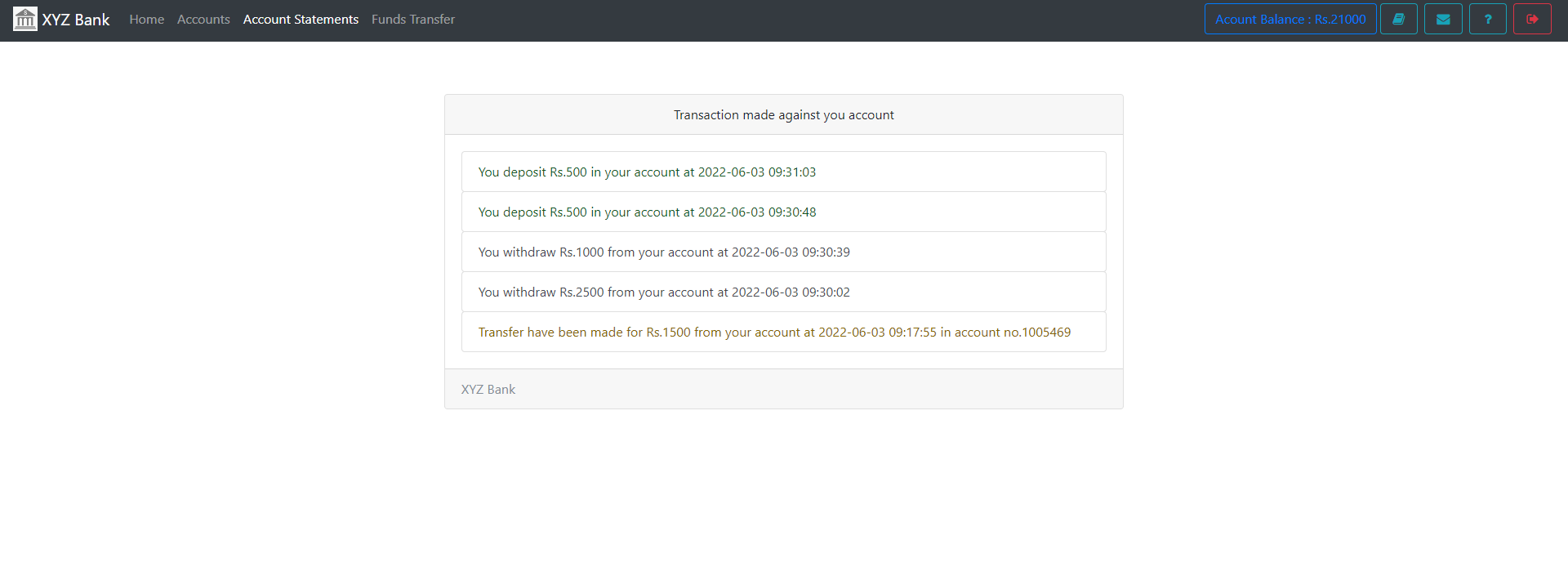 Online Bank Management System