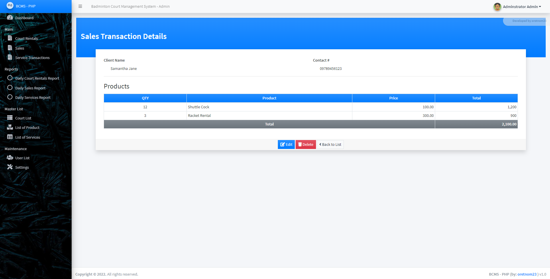 Badminton Center Management System