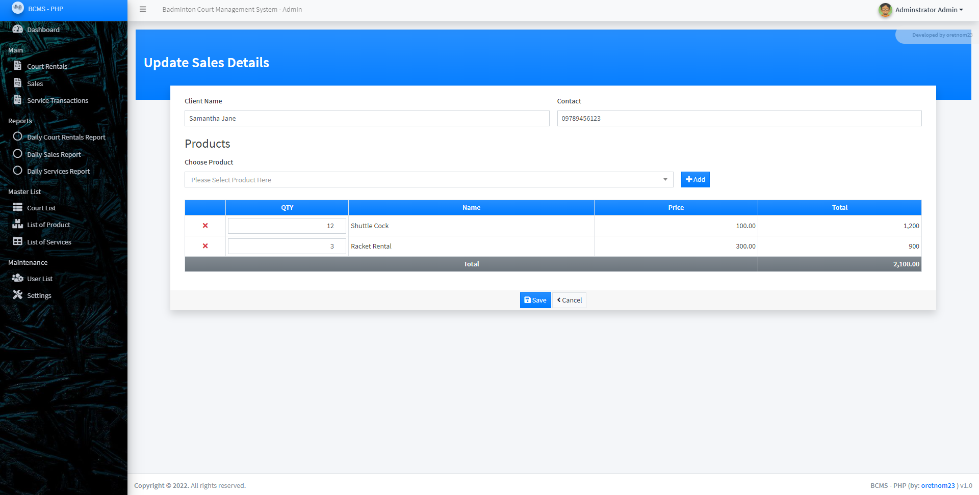 Badminton Center Management System