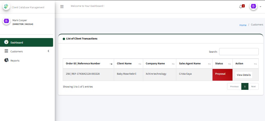 Client Database Management System using PHP, Boostrap 5 and ADMIN LTE