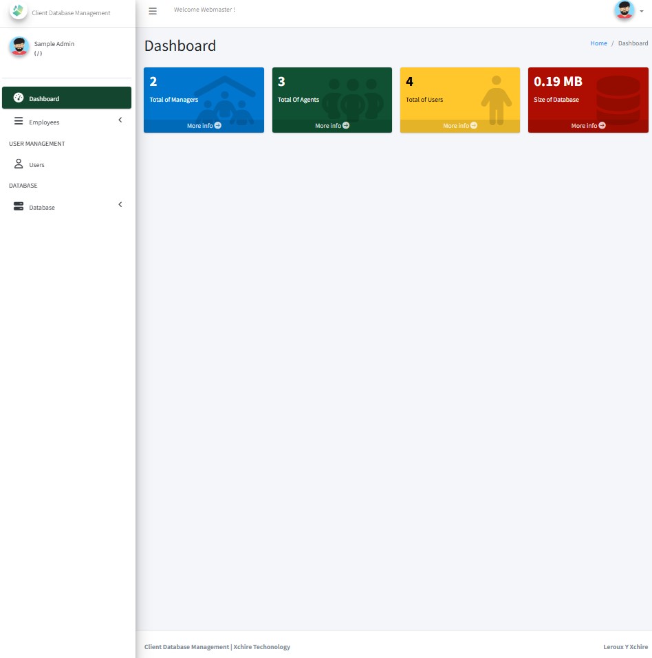 Client Database Management System using PHP, Boostrap 5 and ADMIN LTE