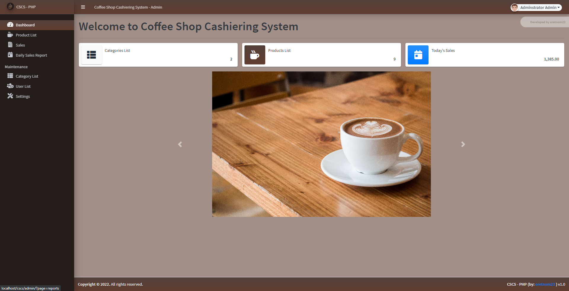 Coffee Shop Cashiering System