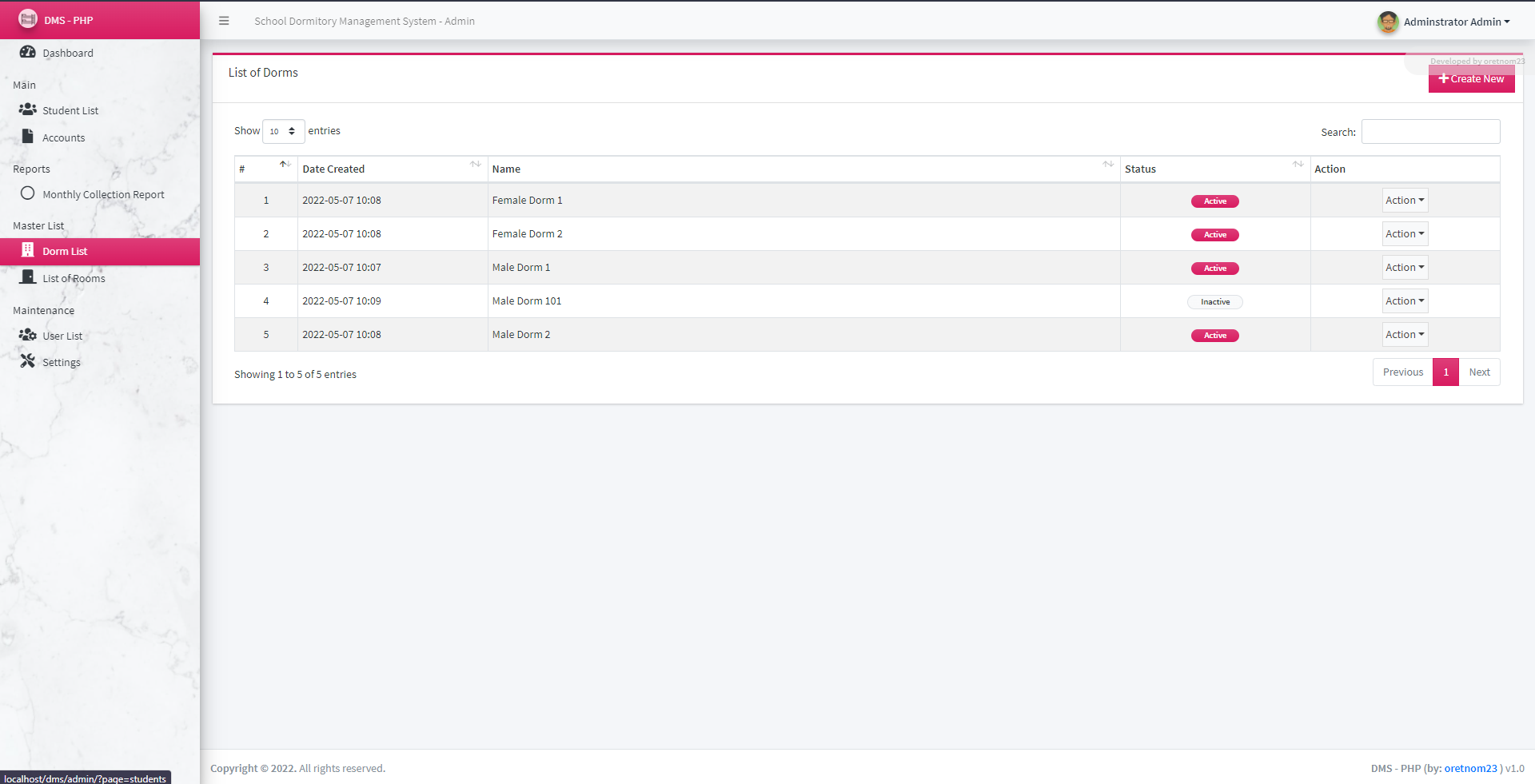 School Dormitory Management System