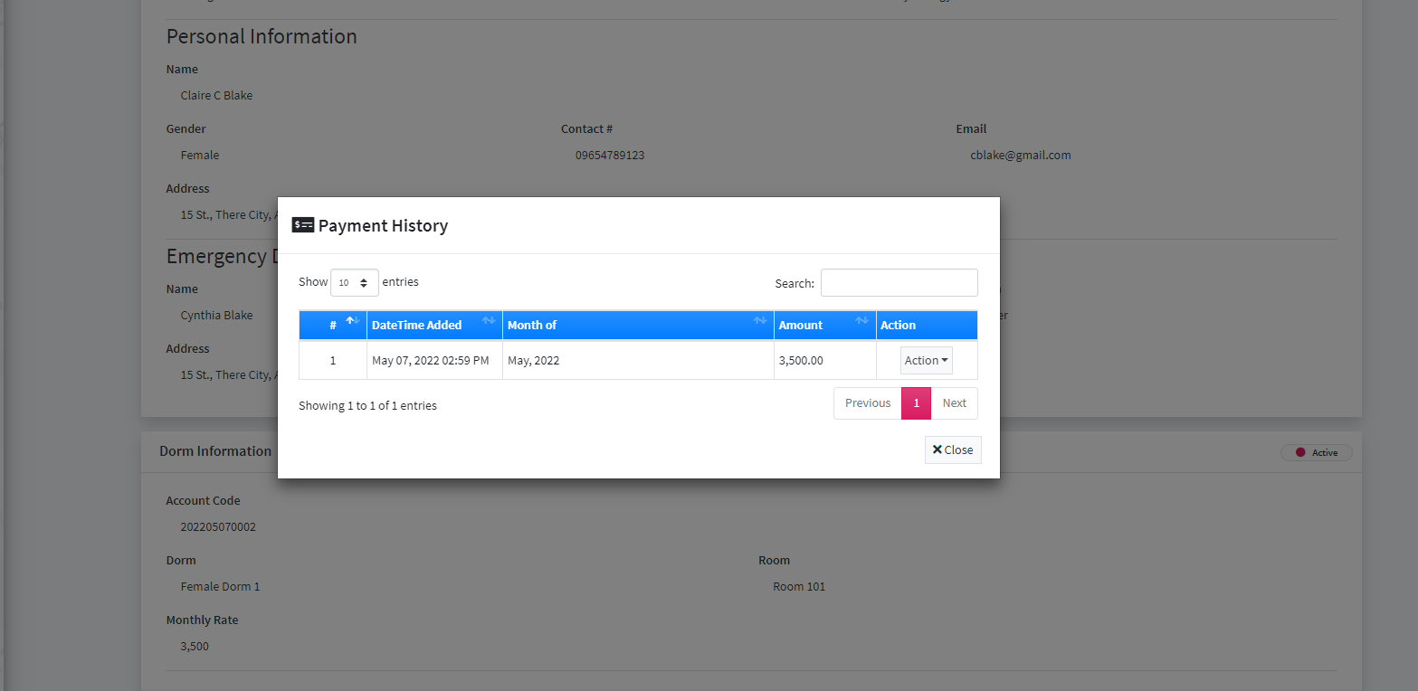 School Dormitory Management System