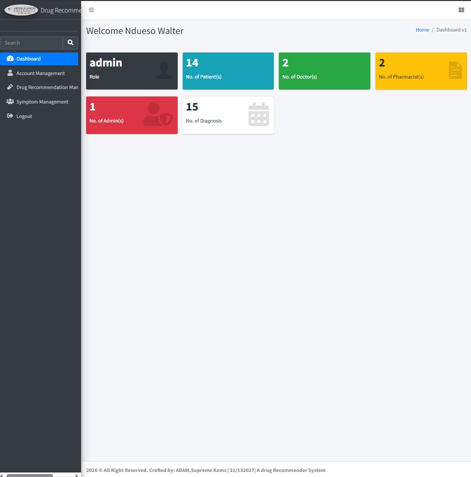 Drug Recommendation System Using Machine Learning, PHP, and MySQL Database