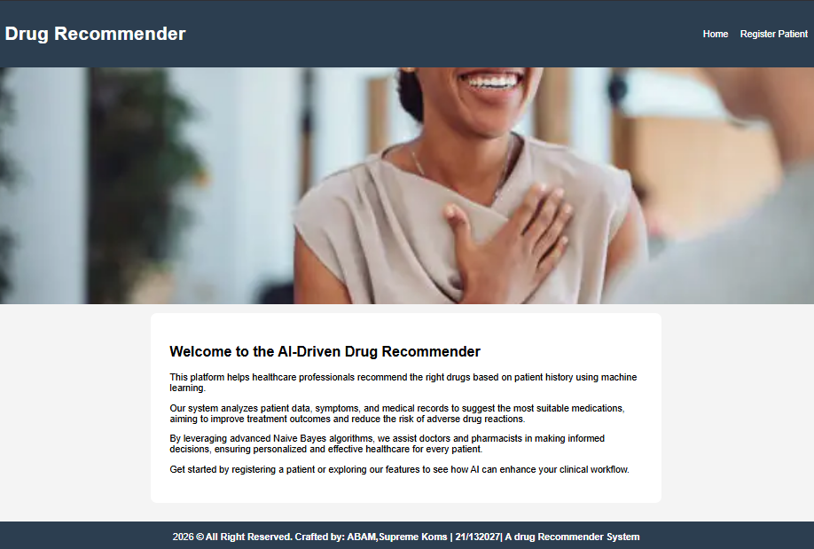 Drug Recommendation System Using Machine Learning, PHP, and MySQL Database