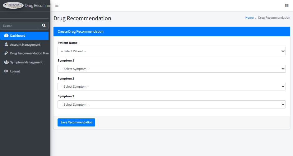 Drug Recommendation System Using Machine Learning, PHP, and MySQL Database