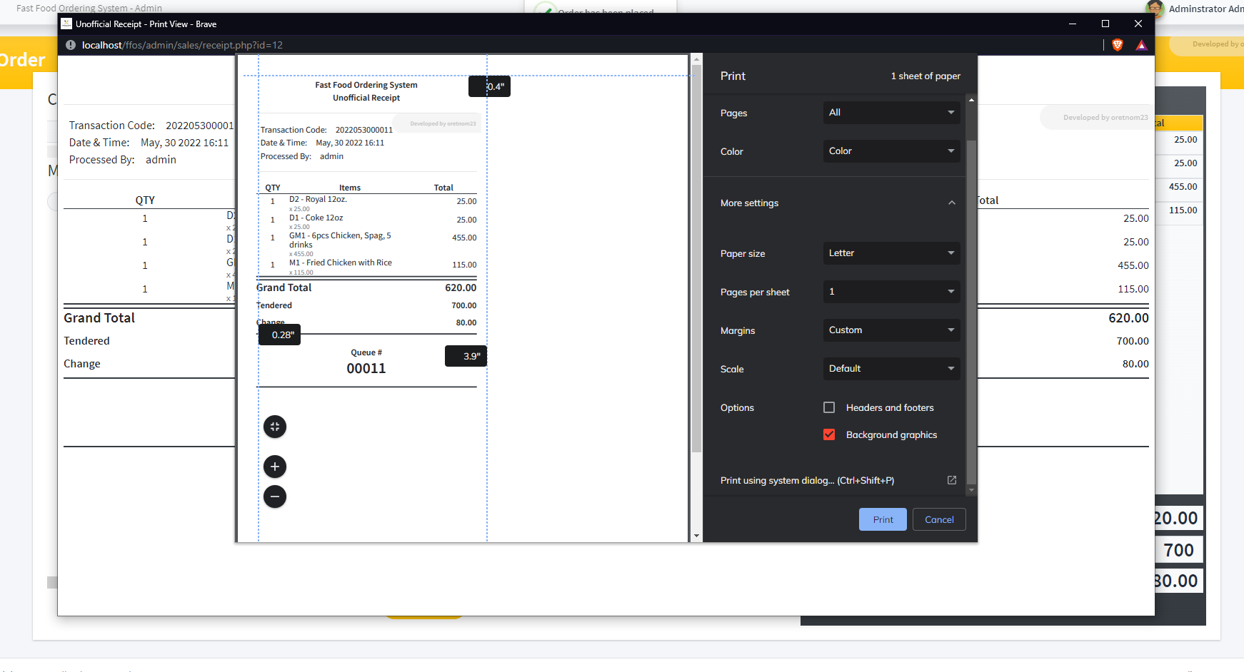Fast Food Ordering System