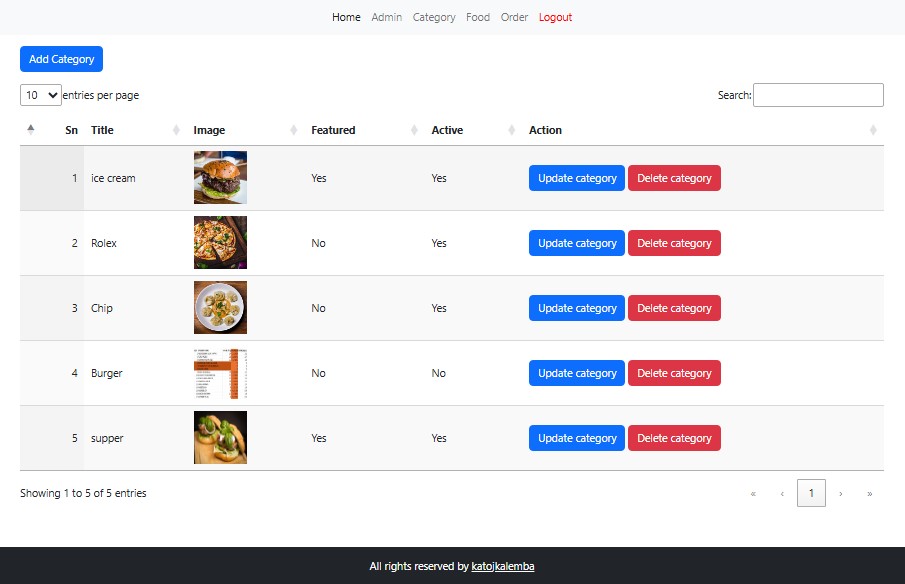 Online Food Ordering System in PHP and MySQL
