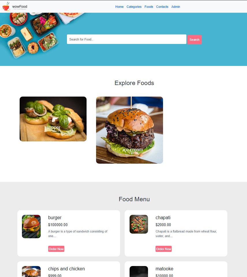Online Food Ordering System in PHP and MySQL