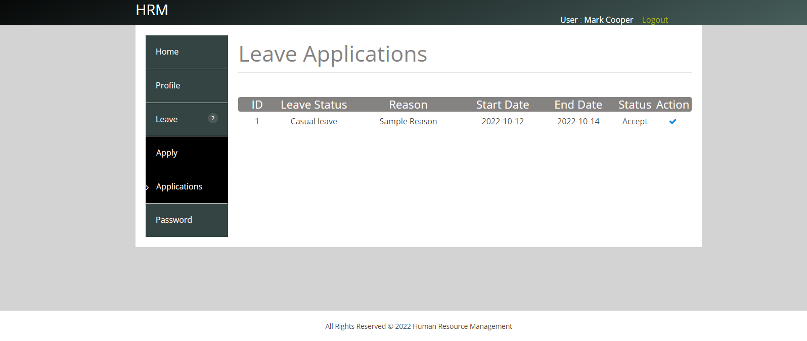 HRM - Leave Application