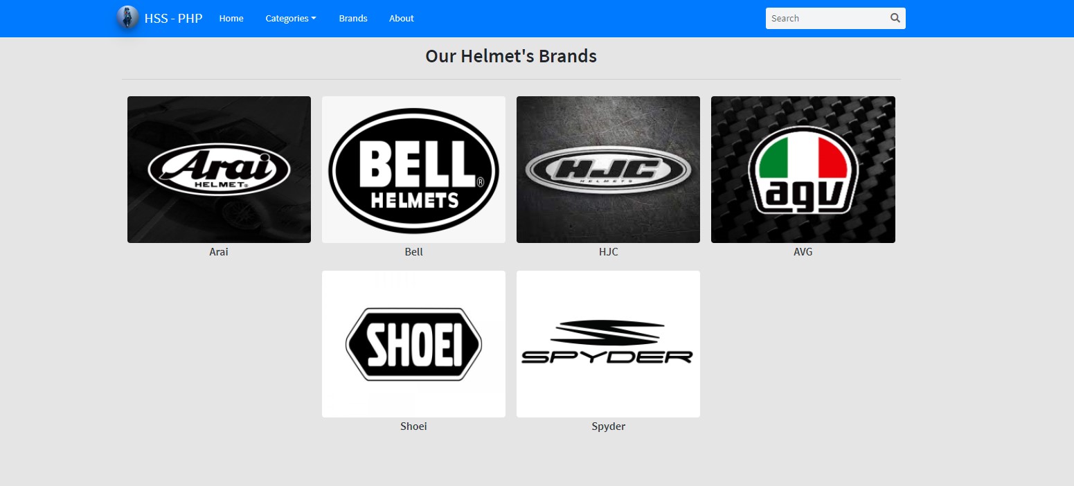 Helmet Store's Showroom Site - Brand List