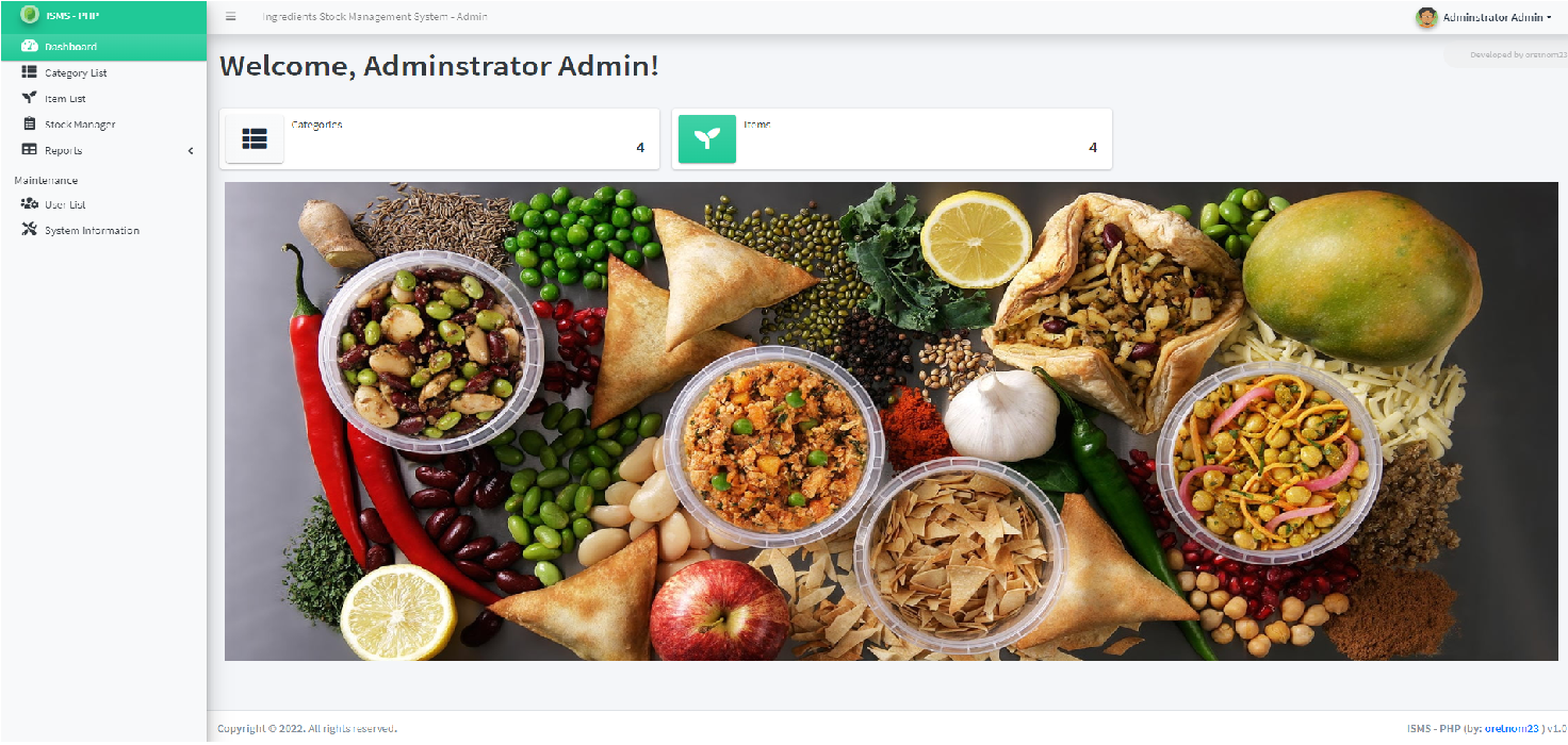 Ingredient Stock Management System