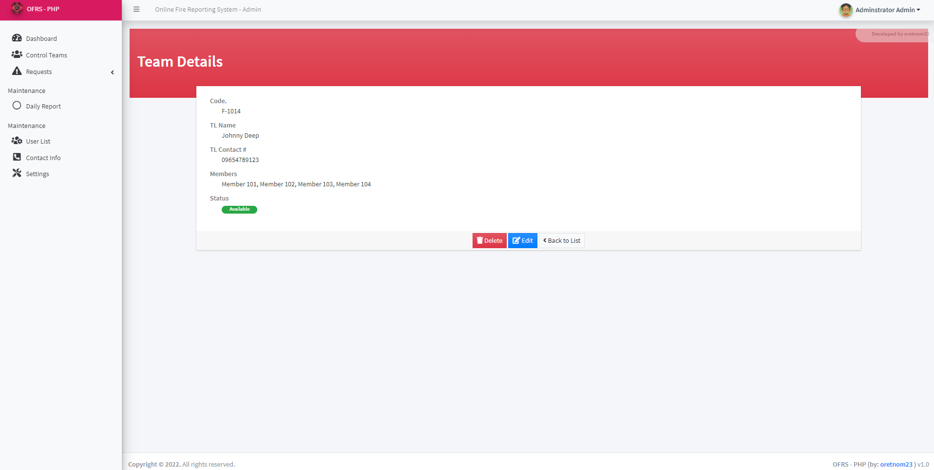 Online Fire Reporting System