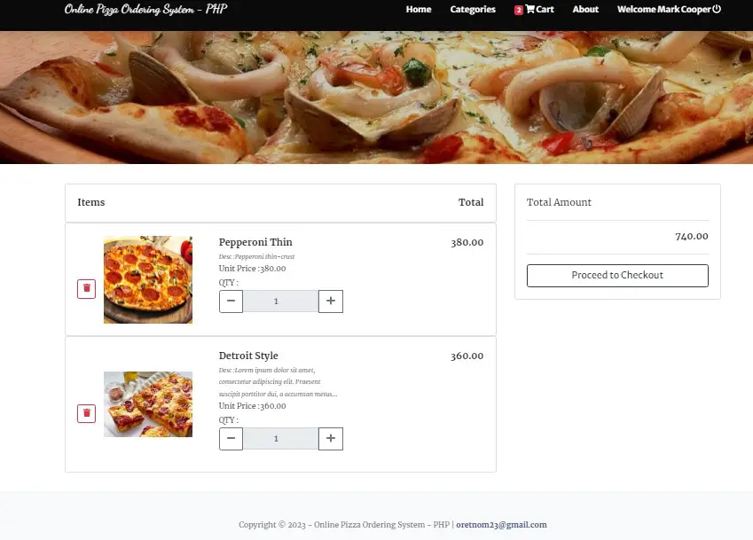 Online Pizza Ordering System