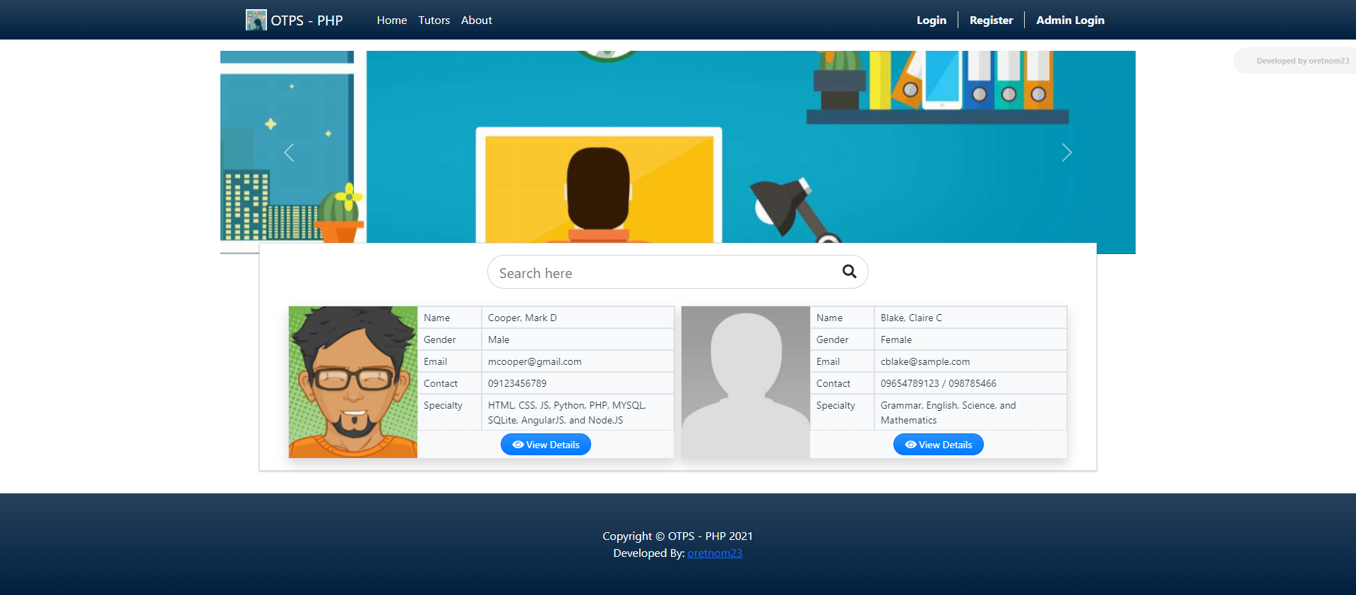 Online Tutor Portal Site