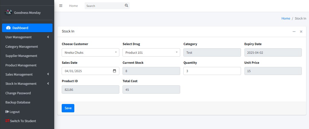 Web-based Pharmacy Product Management System using PHP and MySQL Database