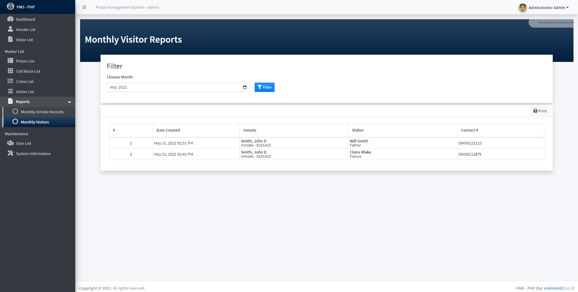 Prison Management System