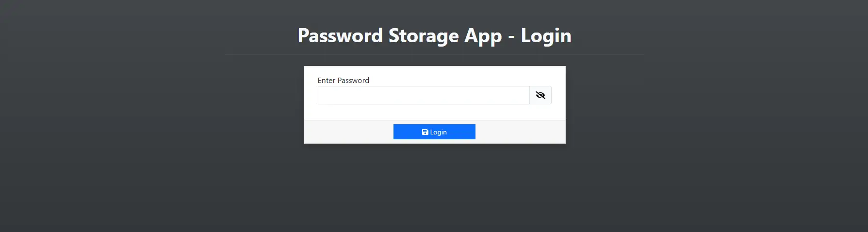 Password Storage App