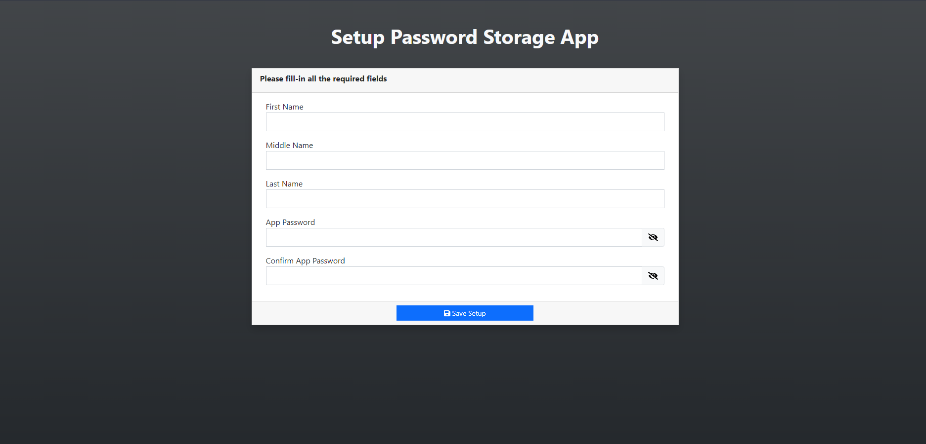 Password Storage App