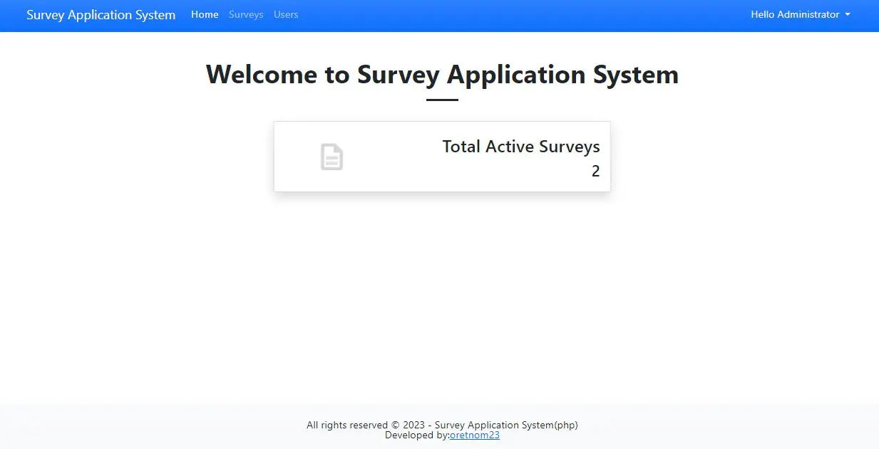 Survey Application System