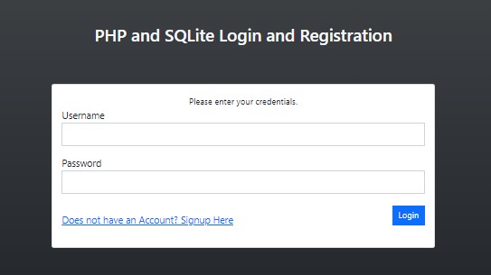 Login and registration using PHP and SQLite3
