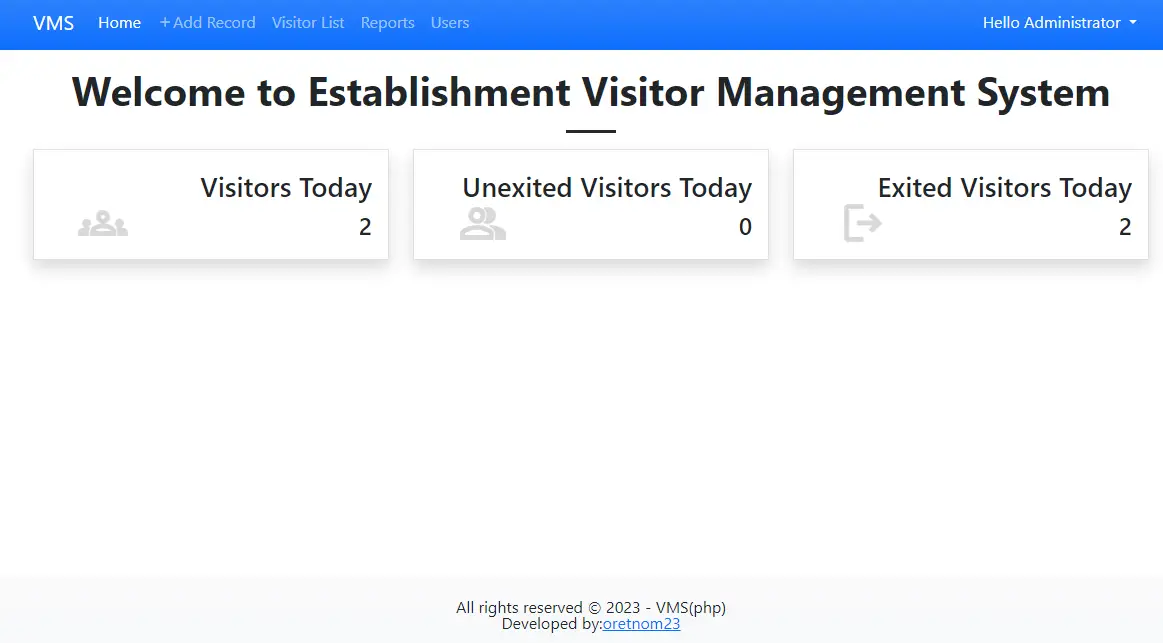 Visitor Management System in PHP and SQLite3