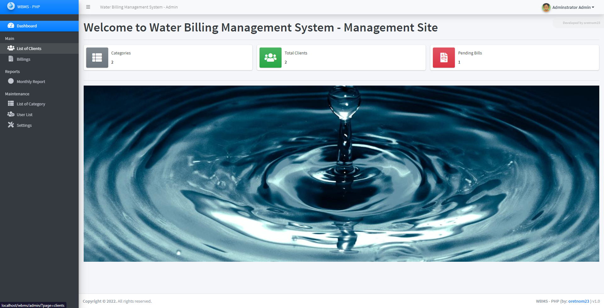 Water Billing Management System