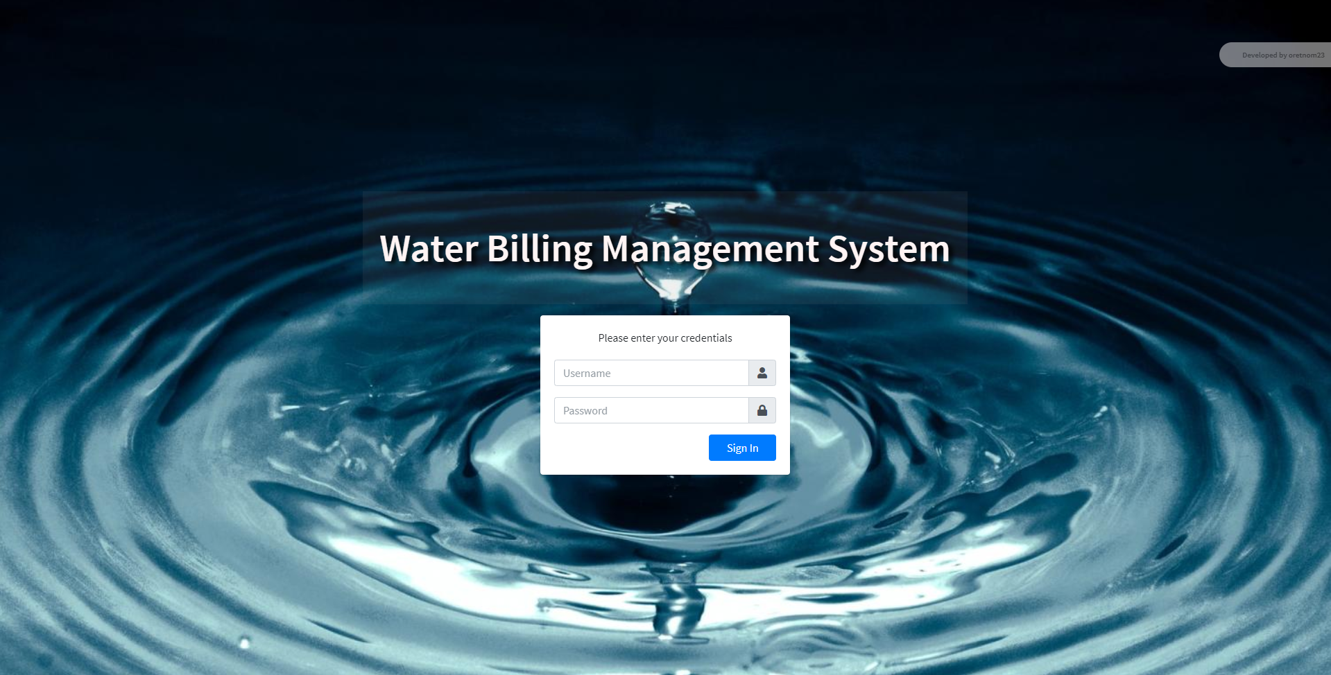Water Billing Management System
