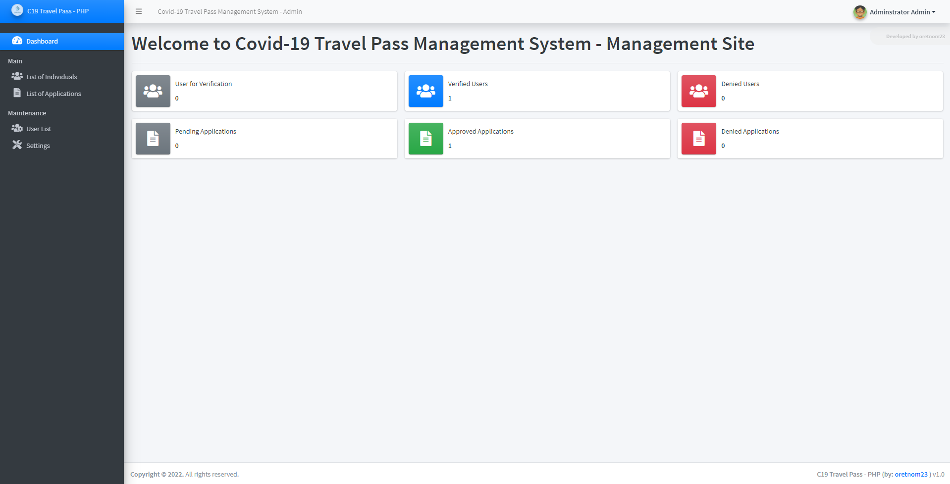 Covid 19 Travel Pass Management System