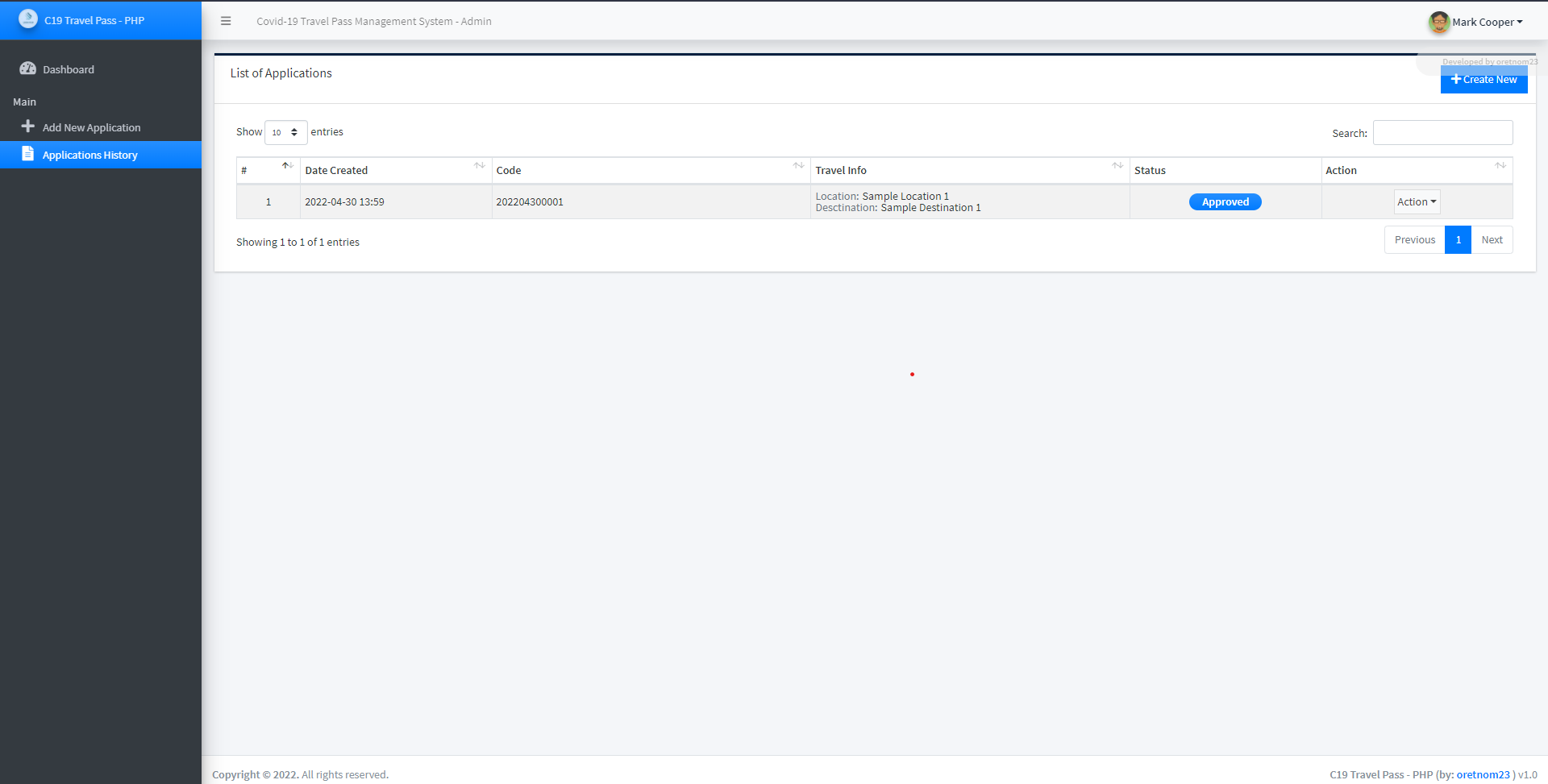 Covid 19 Travel Pass Management System