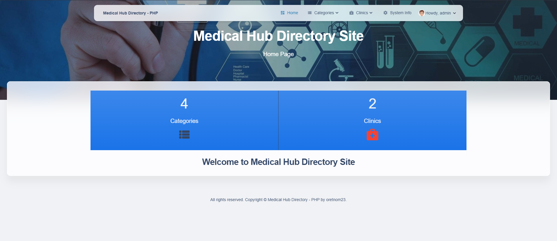 Medical Hub Directory Site