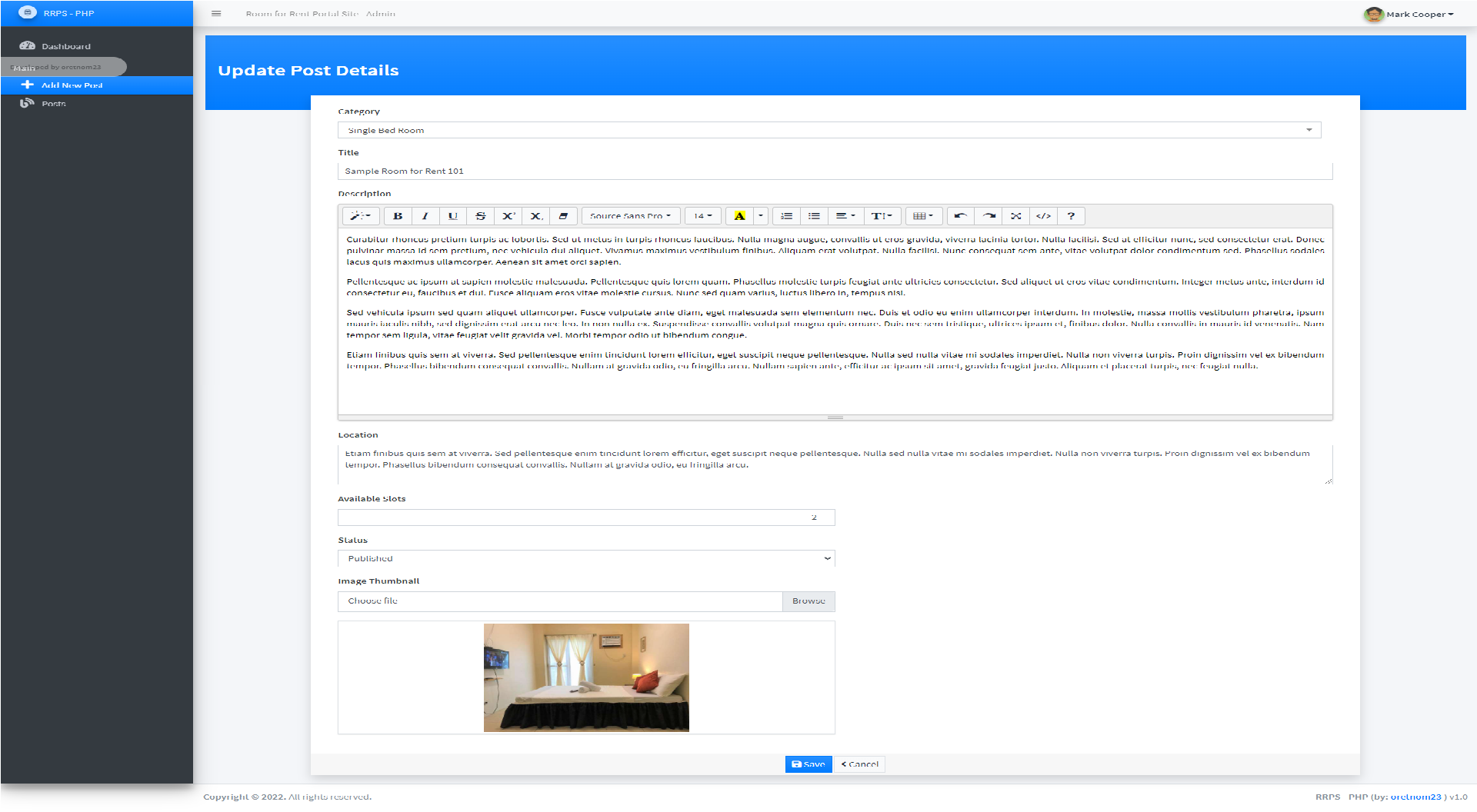Room for Rent Portal Site