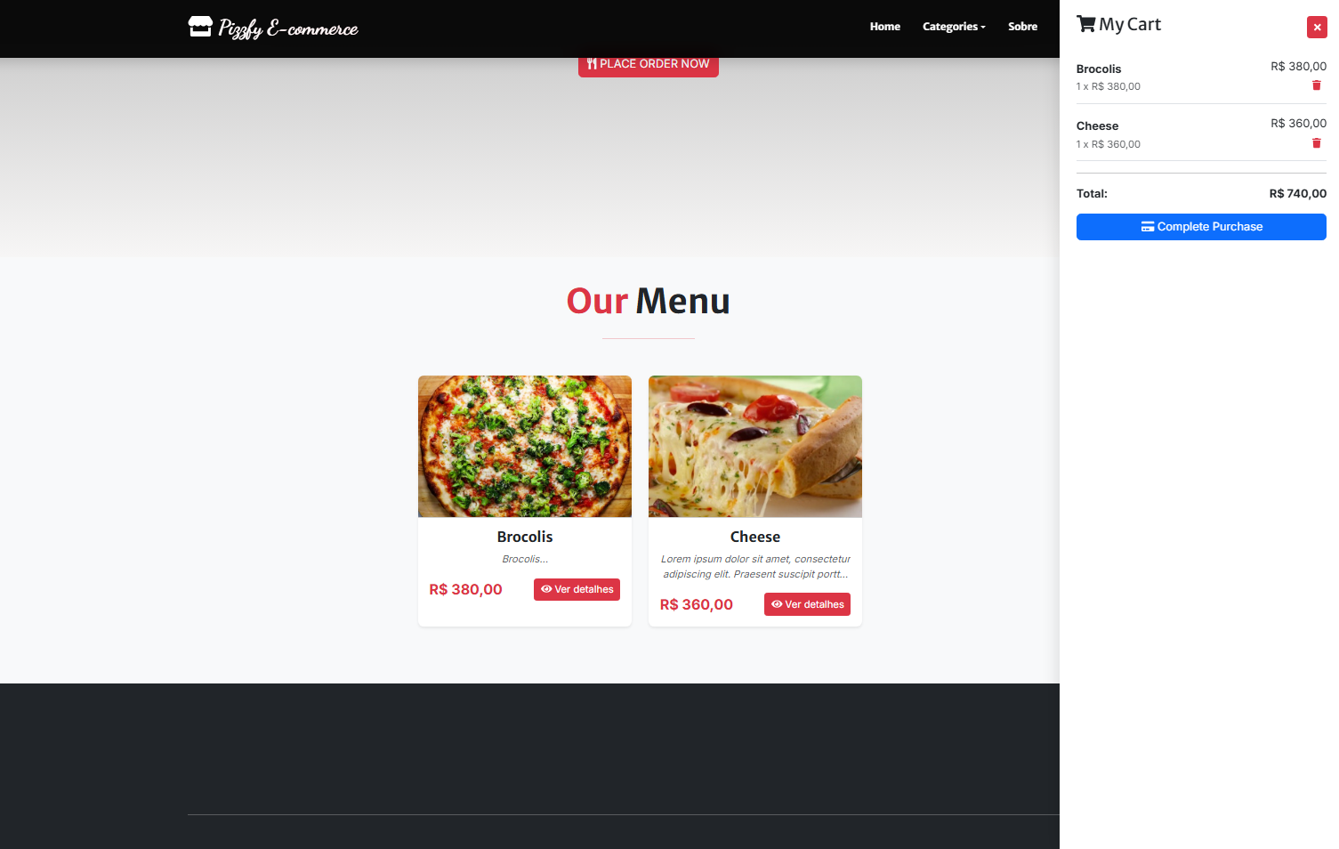 Pizzafy Ecommerce System