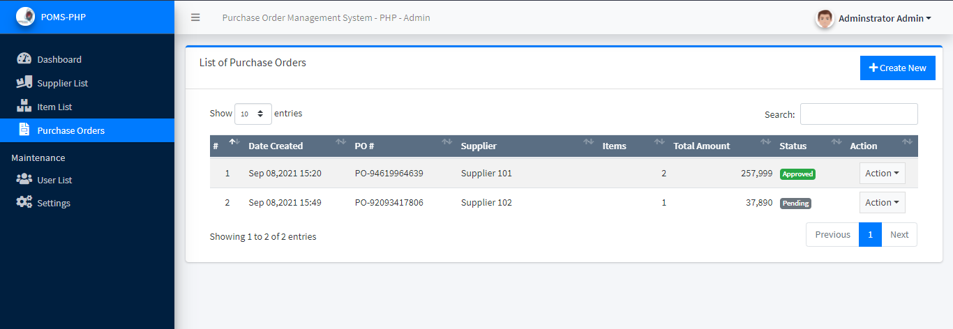 Purchase Order Management System