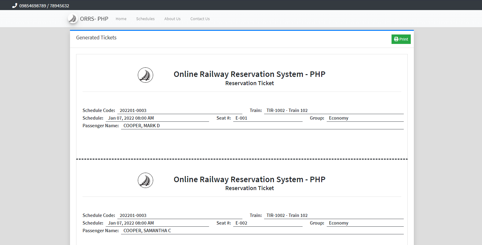 Online Railway Reservation System