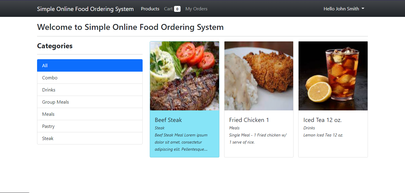 Online Food Ordering System